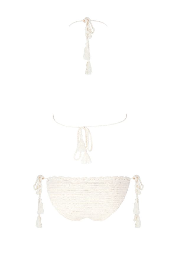 La Turquesa Ecru Hand-Crocheted Playsuits Fashion - Image 5