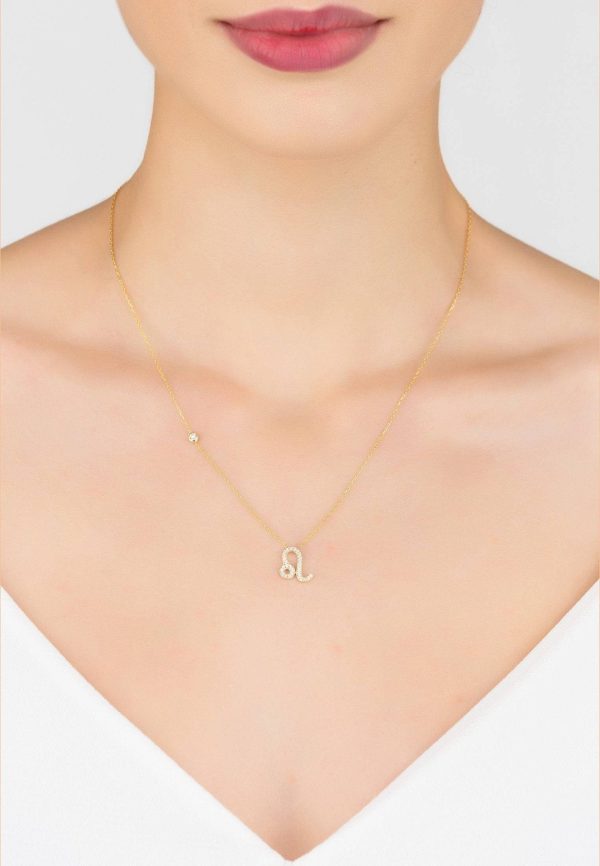 Zodiac Star Sign Pendant Necklace Gold Leo Online Hot Sale - Image 2