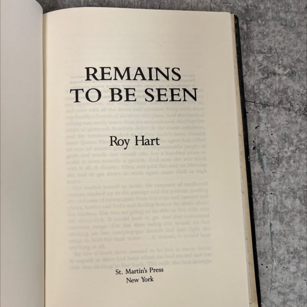 remains to be seen book, by Roy Hart, 1989 Hardcover Cheap - Image 2