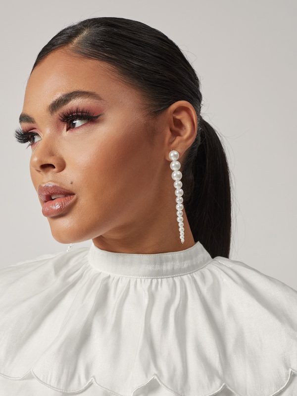 Elegant Line of Pearl Drop Earrings Online Hot Sale