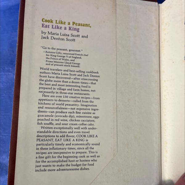 cook like a peasant, eat like a king book, by Maria Luisa Scott and Jack Denton Scott, 1976 Hardcover Online Sale - Image 4