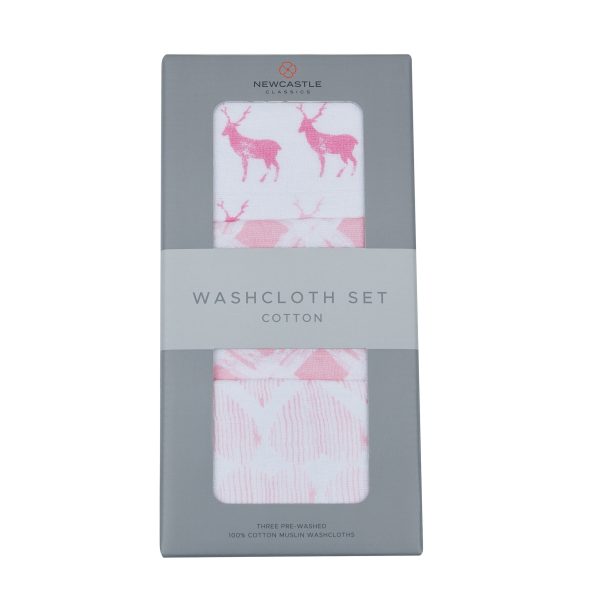 Pop of Pink Cotton Washcloth Set 3pk For Discount