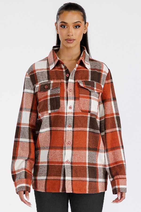 Boyfriend Brushed Flannel Shacket Cheap - Image 4