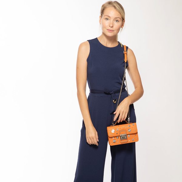 The Hollywood Small Leather Bag Orange For Cheap - Image 2
