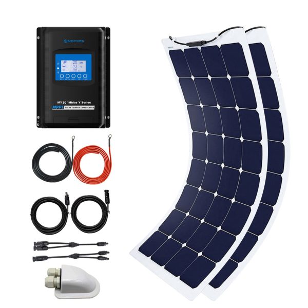 ACOPOWER 220W Flexible Solar RV Kit 30A MPPT LCD Charge Controller on Sale