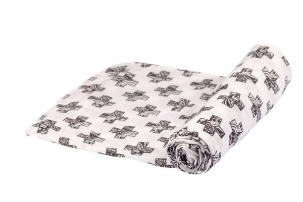 Nordic Stamp Bamboo Muslin Swaddle For Sale - Image 3